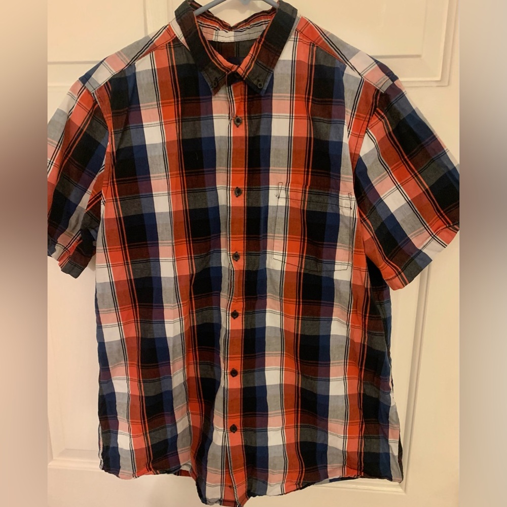 Men’s Route 66 Button-Up Shirt Size XLT Cotton Plaid